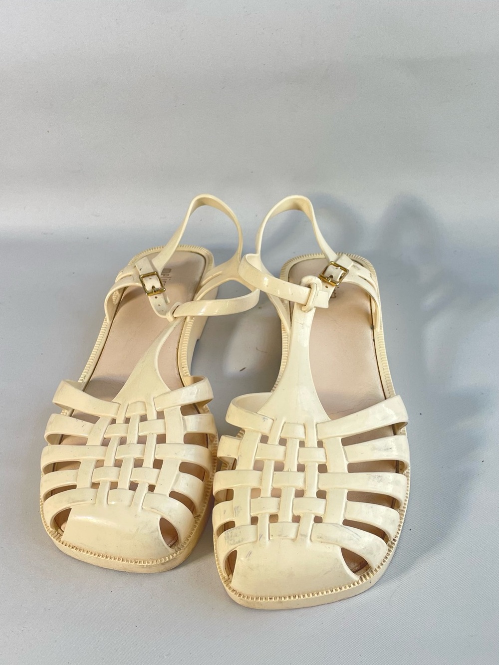 Melissa Cream Woven Slingback Sandals